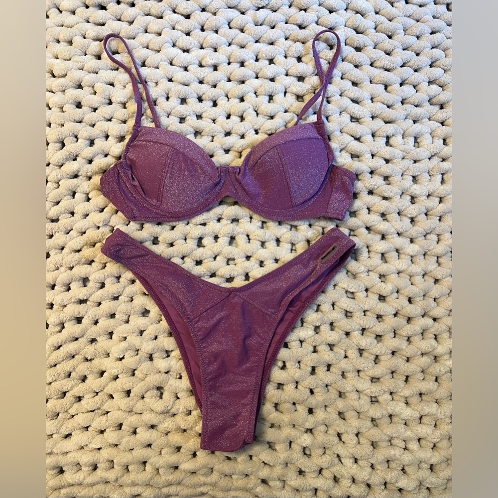 Blackbough Purple Shimmer Bikini Set
